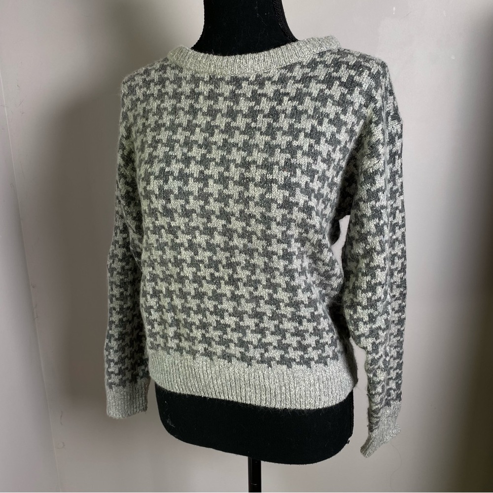 Alyssa Brooke vintage large silk angora acrylic grey crewneck sweater